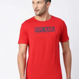 Pepe Jeans Men Red Cotton Typography Printed T-shirt-image-20