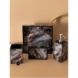 CasaGold Wooden Bathroom Grey Marble Luxury (Set of 6)-picture-45