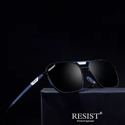 RESIST EYEWEAR Unisex Full Rim Square Sunglasses with UV Protected Lens NOAHBLAK1-44