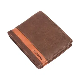 Sassora Unisex Textured Leather Two Fold Bi Fold RFID Wallet image 4