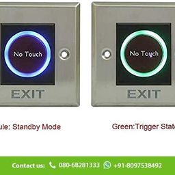 ZKTeco No Touch Stainless Steel Door Exit Switch/Touch Free Exit Push Release Button Switch for Electric Access Control - K1-1D image 3