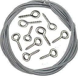 minsales MINSALES� Spring Wire for Window Net Curtain Cord Kit with 15 Hooks Hanging Curtain, Voile, Party Decoration, Garden Decoration or DIY from Minsha Exports (1 Meter) image 1