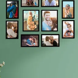 Art Street Set Of 10 Black Solid Wall Photo Frames-44