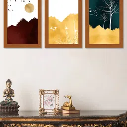 Art Street Brown Set Of 3 Wall Painting-image-78