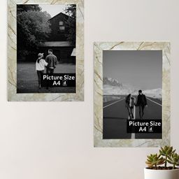 Art Street Beige Set of 2 Wood Photo Frames for Home Wall Decor-0