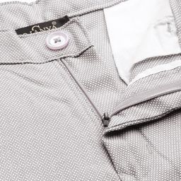 SOJANYA Men Grey & Off-White Smart Regular Fit Self Design Regular Trousers image 4