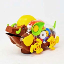 trezzi Skosh Gear Pig 360° Rotating Toy – Battery Operated Musical Pig with Moving Ears and Mouth, Bump and Go Action, Light and Sound Interactive Toy for Kids(Color May Vary) image 1
