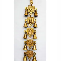Aakrati Yellow Lord Ganesha With 11 Little Bells Wall Hanging-image-17