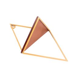 Claymint Brown & Gold Toned Metal Triangle Wall Shelf-54