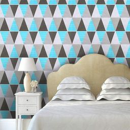 Jaamso Royals Multicoloured Self-adhesive & Waterproof Designer Triangle Wallpaper-image-80