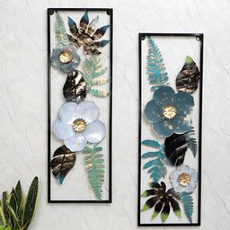 Amaya Decors White & Blue 2 Pieces Metal Wall Decor-image-16