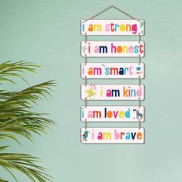 ArtVibes White & Pink Positive Quote Wall Hanging-image-59