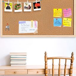 ArtzFolio Natural Brown Cork Printed Wooden Bulletin Board With Sticky Notes-35