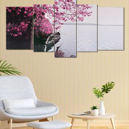 Perpetual Grey & Pink 5 Pieces Modern Art Paintings for Wall Decoration-image-22