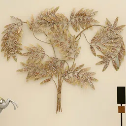 vedas Gold Toned & Brown Textured Metal Abstract Wall Decor-24
