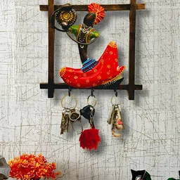 RSN Red & Brown Metal Musicians Key Hanger Wall Decor-9