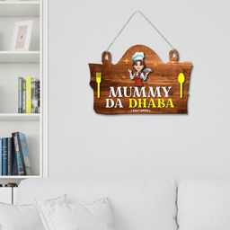 ArtVibes Brown & Yellow Kitchen Quotes Wooden Wall Hanging-image-24