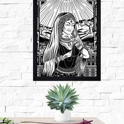 Gallery99 "Indian Traditional Woman People Art" Texture Paper Framed Wall Art-image-98