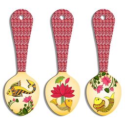 SEHAZ ARTWORKS 3-Pcs Red & Yellow Printed Kitchen Decor Wall Hangings-6