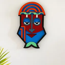 ExclusiveLane Red & Blue Tribal African Naughty Mask Wall Decor-29