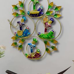 RSN Green & Blue Rajasthani Musician Doll Framed Wall Hanging-image-50