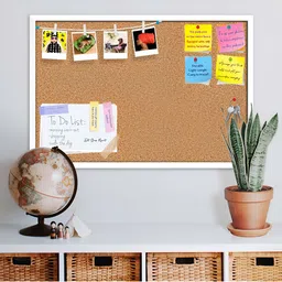 ArtzFolio Brown & White Printed Wooden Bulletin Board & Sticky Notes Wall Hangings Decor-19