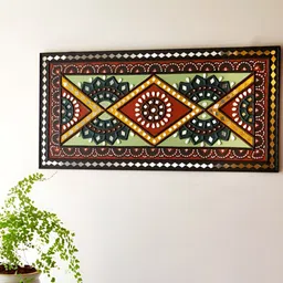 Peepul Tree Green & Red Mud Art Wall Hanging-image-27