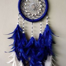 UVID ART AND CRAFT SUPPLIES Navy Blue & White Hanging Dream Catcher-53