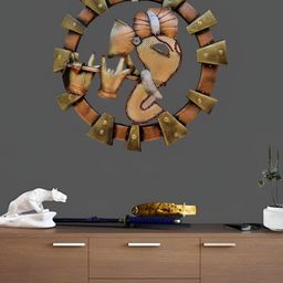 ANSHIKA INTERNATIONAL Beige & Brown Ganesha-Design Metal Wall Hanging-image-68
