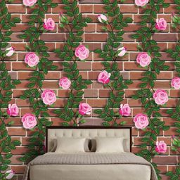 Jaamso Royals Brown & Green Floral Self Adhesive Removable Wallpaper-500 CM X 45 CM-picture-21