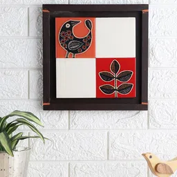 VarEesha Colors of Joy Brown & White Tiled Square Wall Hanging Art-image-12