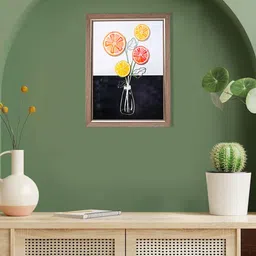 MARKET99 Orange & White Rectangle Shape Fruit Flower Pot Painting-2