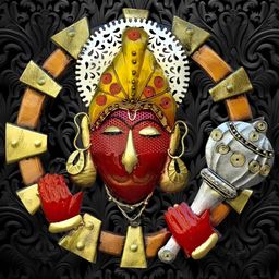 PRANJALS HOUSE Red & Brown Textured Hanuman Ji Wall Decor-image-53