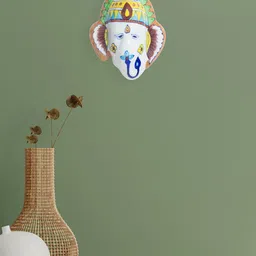 Golden Peacock Lord Ganesha Ceramic Wall Decor-image-91