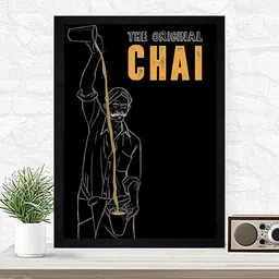 Gallery99 Black & Orange The Original Chai Texture Paper Framed Art Print-3