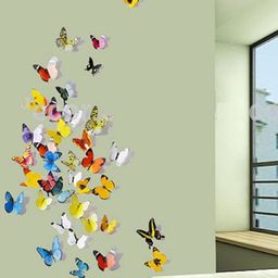 Jaamso Royals Yellow & Blue 15 Pieces Butterfly Self Adhesive Wall Sticker-6