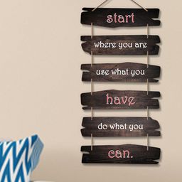 ArtVibes Charcoal Black & White Positive Quote Wooden Wall Hanging-15