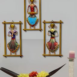 RSN Gold Toned & Blue 3 Pieces Metal Wall Decor-image-122