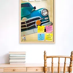 ArtzFolio Camel Brown & Beige Wooden Bulletin Board With Sticky Notes Wall Hangings Decor-60