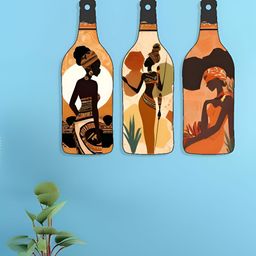 SAF Brown & Black 3 Pieces Printed Wall Decors-image-20