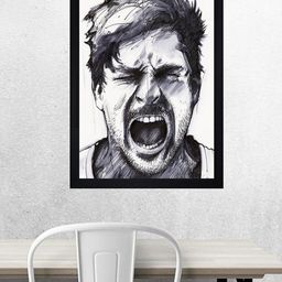 Gallery99 White & Grey Freaky Man Texture Paper Framed Wall Art-image-13