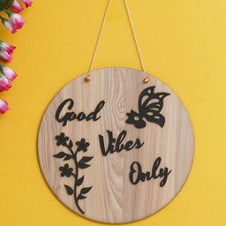 eCraftIndia Brown Textured Wooden Wall Hanging-26