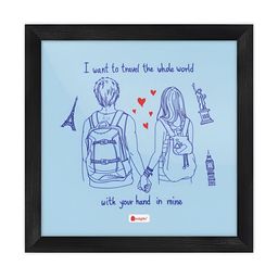 Indigifts Blue Printed Wooden Wall Art-image-39