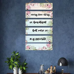 ROMEE Pink & Green Digital Printed Wooden Wall Hanging-17