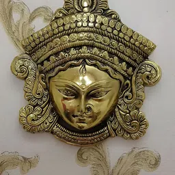 ANSHIKA INTERNATIONAL Beige Metal Sculpture Hanging Wall Mask-image-71