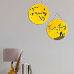 ArtVibes Yellow 2-Pieces Motivational Quotes Wooden Wall Hangings-image-9