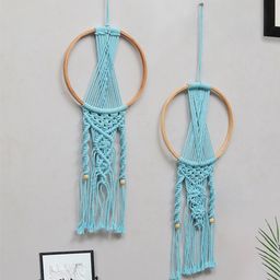 Homesake Turqouise Blue 2 Pieces Pure Cotton Dream Catchers-51
