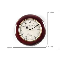 vedas C-Hardik Heritage Brown Wooden Wall Clock With Dial-image-0