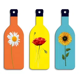 SEHAZ ARTWORKS 3-Pcs Orange-Color & Yellow Printed Living Room Decor Wall Hangings-image-23