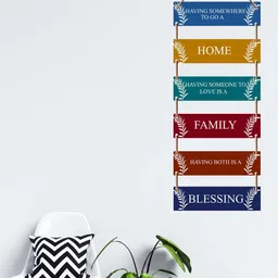 SAF Blue & Maroon Homely Quote Printed 6-Layered Wooden Wall Decor-image-19